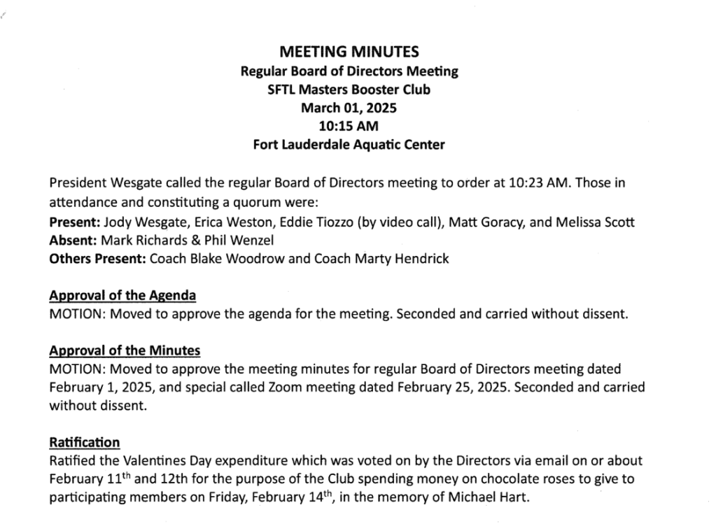 Mar-1 Board Meeting
