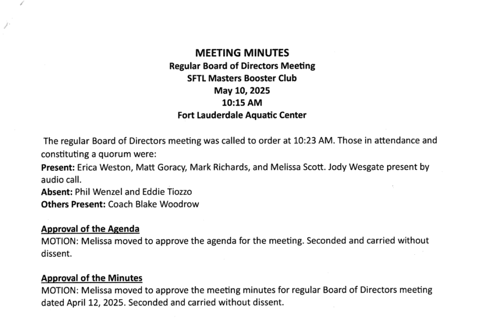 May-10 Board Meeting