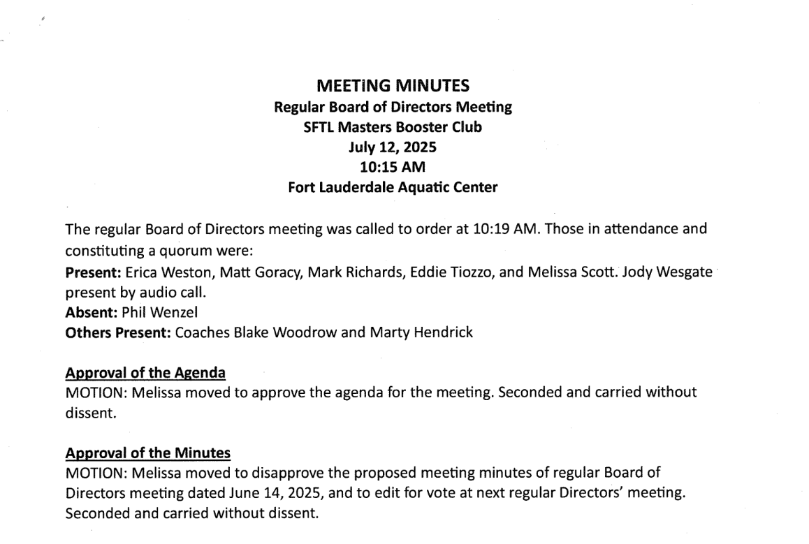Jul-12 Board Meeting